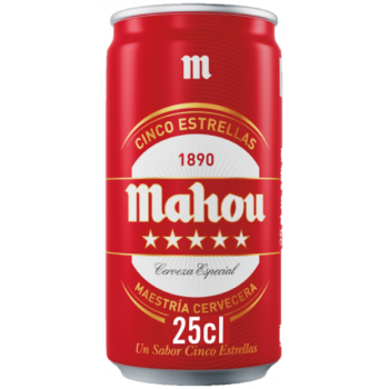 MAHOU 5 ESTRELLAS LATA 25 CL 24 UD