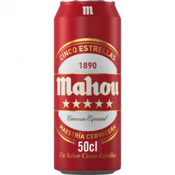MAHOU 5 ESTRELLAS LATA 50 CL 24 UD