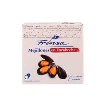 MEJILLONES FRINSA ESCABECHE/OLIVA 8/10 LATA 120GR