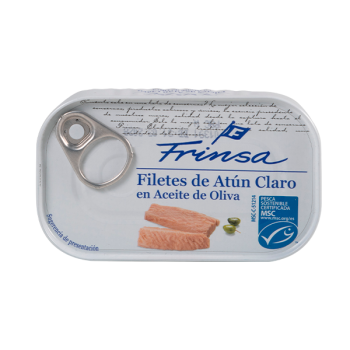 ATÚN CLARO FRINSA FILETES ACEITE OLIVA LATA 120 GR