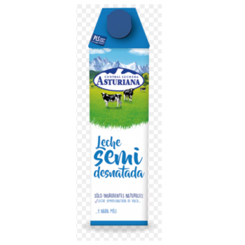 LECHE SEMIDESNATADA ASTURIANA BRICK 1 LITRO CJ 6UD