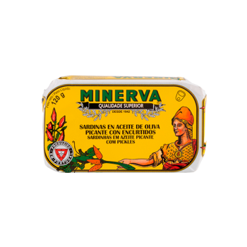 SARDINA MINERVA ZAN/PEPINIL PICANTE 2/5 LATA 125GR