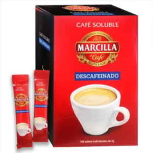 CAFE MARCILLA DESCAFEINADO SOBRES 2GR CAJA 100U