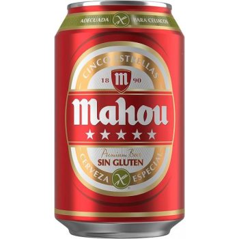 MAHOU 5 ESTRELLAS SIN GLUTEN LATA 33CL CAJA 24U