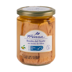 FRINSA BONITO DEL NORTE ACEITE OLIVA TARRO CRISTAL 400GR CAJA 6U