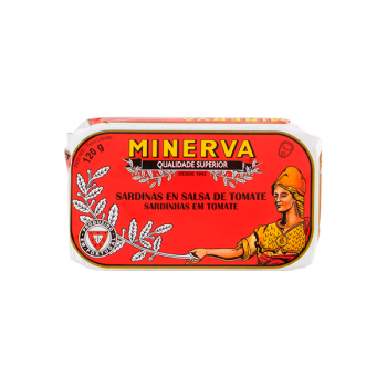 MINERVA SARDINAS EN TOMATE LATA 125GR CAJA 12U
