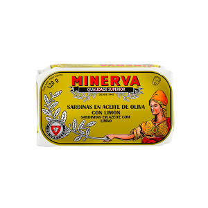 MINERVA SARDINAS ACEITE OLIVA Y LIMON LATA 125GR CAJA 12U