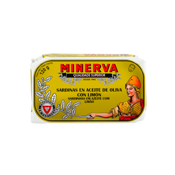 MINERVA SARDINAS ACEITE OLIVA Y LIMON LATA 125GR CAJA 12U
