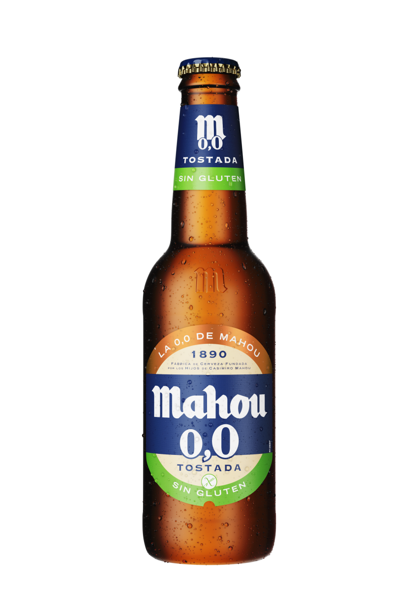 MAHOU 0,0 TOSTADA SIN GLUTEN VIDRIO NR 33CL CAJA 24U MAHOU 0,0 TOSTADA SIN GLUTEN VIDRIO NR 33CL CAJA 24U