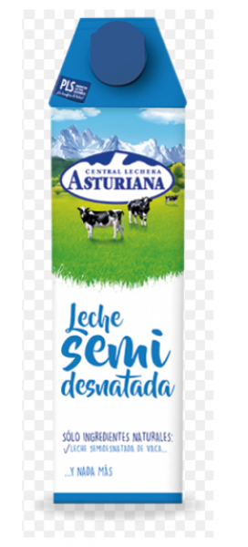LECHE ASTURIANA SEMIDESNATADA BRIK 1L PACK 6U LECHE ASTURIANA SEMIDESNATADA BRIK 1L PACK 6U
