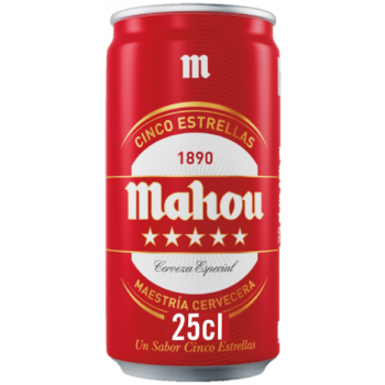 MAHOU 5 ESTRELLAS LATA SLEEK 25CL 4X6 PACK 24U