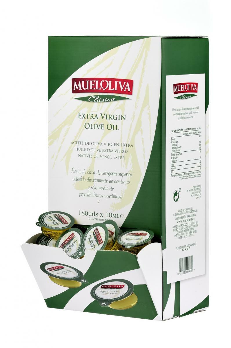 ACEITE MUELOLIVA VIRGEN EXTRA TARRINA 10ML CAJA 180U ACEITE MUELOLIVA VIRGEN EXTRA TARRINA 10ML CAJA 180U