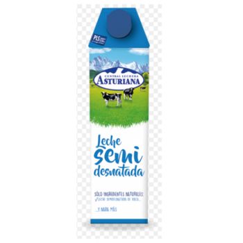 LECHE ASTURIANA SEMIDESNATADA BRIK 1L PACK 6U