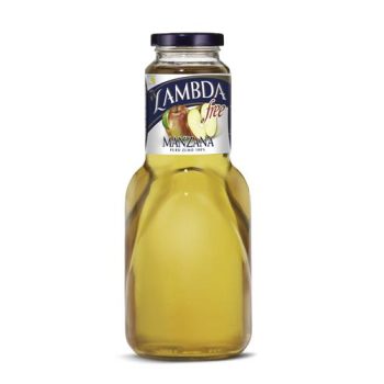 ZUMO LAMBDA SIN-FREE MANZANA VIDRIO NR 1L CAJA 6U