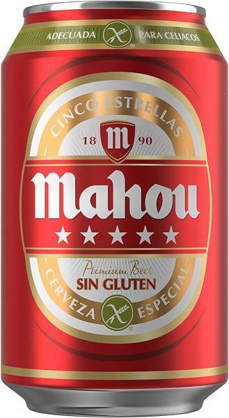 MAHOU 5 ESTRELLAS SIN GLUTEN LATA 33CL CAJA 24U MAHOU 5 ESTRELLAS SIN GLUTEN LATA 33CL CAJA 24U