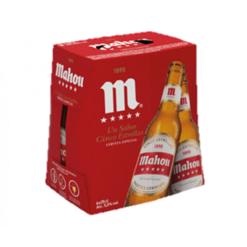 MAHOU 5 ESTRELLAS VIDRIO NR 25CL 4X6 PACK 24U