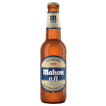 MAHOU 0,0 TOSTADA VIDRIO NR 33CL CAJA 24U