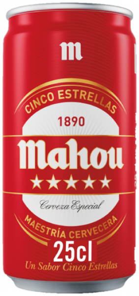 MAHOU 5 ESTRELLAS LATA SLEEK 25CL 4X6 PACK 24U MAHOU 5 ESTRELLAS LATA SLEEK 25CL 4X6 PACK 24U